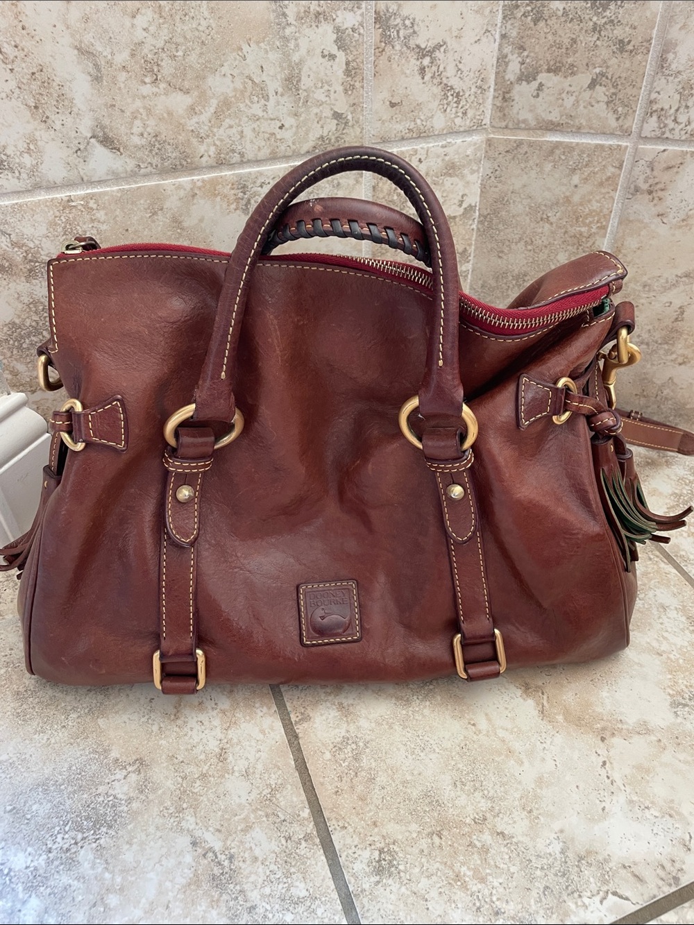 Dooney & Bourke Brown Leather Satchel chestnut large bag